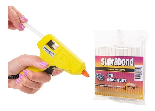 Pistola Encoladora Silicona Suprabond + 25 Barras Gavatex