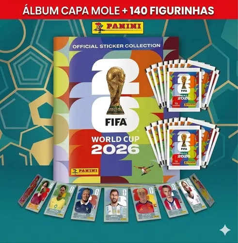 Copa Do Mundo 2026, Álbum +20 Pacotinhos (140 Figurinhas
