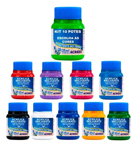 Tinta Acrílica Brilhante 37ml - Escolha 10 Cores - Acrilex