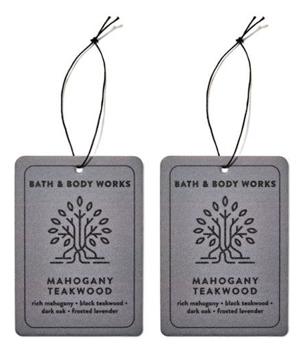 2 Aromatizantes Colgantes Para Auto Bath And Body Works Mahogany Teakwood