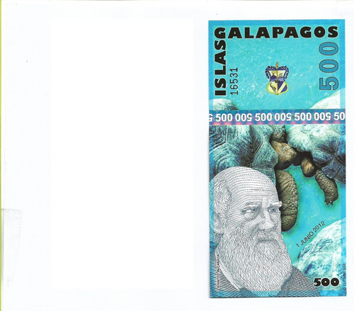 Fk Billete Islas Galapagos 500 Sucres 2012 Polimero Belleza