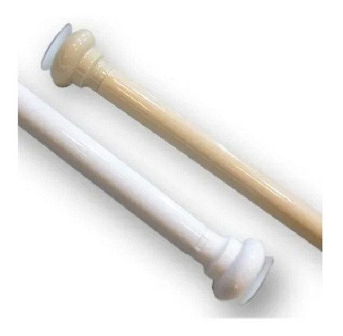 Barral Para Cortina De Baño Blanco/beige De 1 A 2metros Lujo