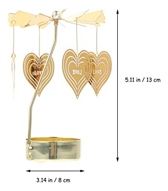 Candelabro Giratorio Navidad Corazón Amor Decoración Velas B