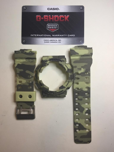 Kit Casio Carcasa + Correa G-shock Verde Camuflaje  Ga-100 