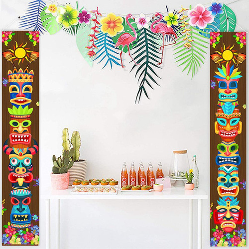 Banner Hawaiian Luau Palmera Decoración Para La Playa Al
