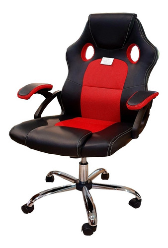 Color de la silla Gamer: rojo, material de tapicería: cuero sintético