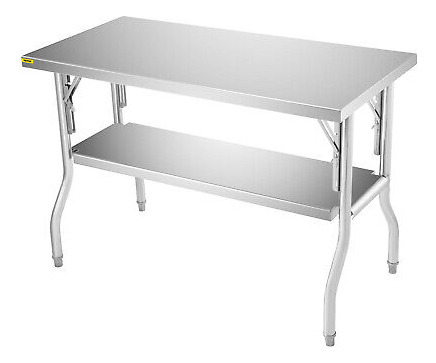 Vevor Folding Work Prep Table Stainless Steel With Under Oah