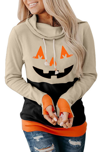 Sudadera De Manga Larga Con Estampado De Calabaza De Hallowe