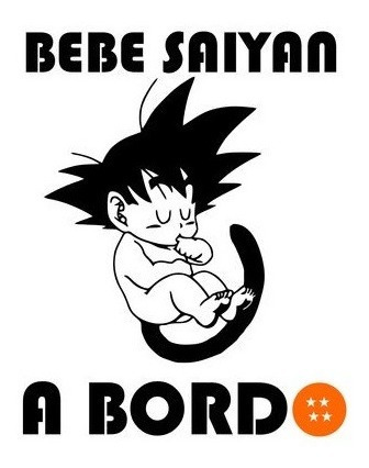 Calco Bebe A Bordo Sticker Vinilo Dragon Ball Z Goku Krilin