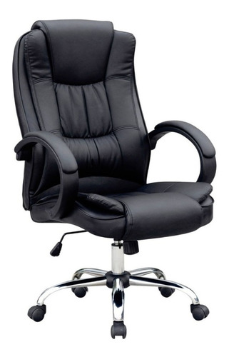 Imagen 1 de 1 de Silla de escritorio Steinminer ejecutivo premium eco cuero gamer ergonómica  negra con tapizado de cuero sintético