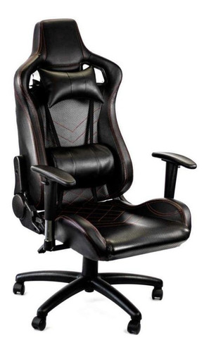 Cadeira de escritório Gallant GCD100RPUA-PT gamer  preta e vermelha com estofado de couro sintético