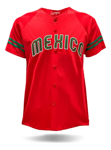 Camiseta de béisbol de México para hombre, Eagle Mexico Baseball Button  Down Jersey, camisetas de béisbol con bandera mexicana, camiseta deportiva