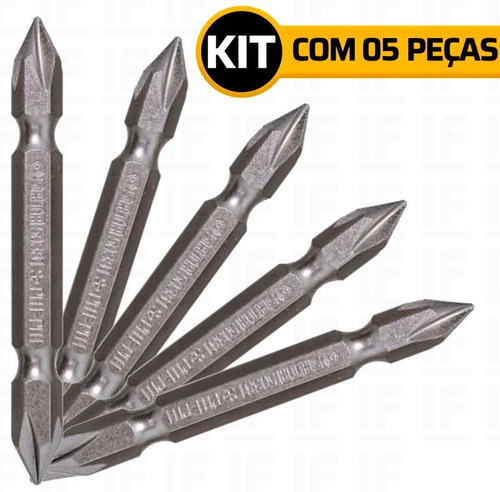 Kit 05 Bits Ponteira Philips P/ Parafusadeira Sata