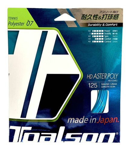 Corda Toalson Hd Aster Poly 17 1.25mm Set - Cartela Lacrada