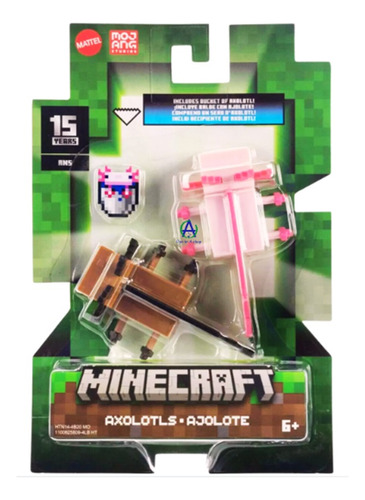 Minecraft Ajolote Incluye Balde Con Ajolote 15 Años Minecraf