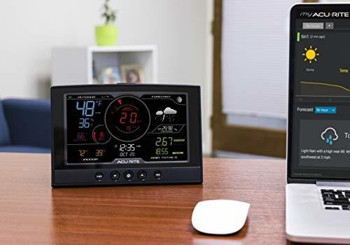Acurite Iris 01544 - Estación Meteorológica Con Conexión Wi-fi Inalámbrica Para El Hogar, Color Negro