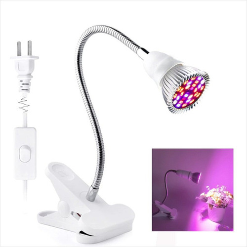 Imagen 2 de 7 de Ampolleta Grow Led Cultivo Aluminio 28 Led + Soporte E27