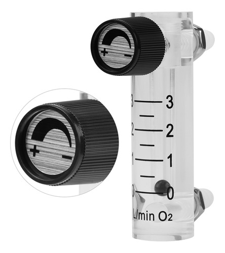 Caudalímetro Lzq-2 Medidor De Flujo 0-3lpm Con Válvula De Co