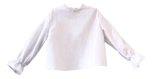 Blusa Nena Camisa Cuello Bordado Mangas Largas Niña
