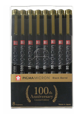 Sakura Pigma Micron Black Barrel Anniversary Edition 8