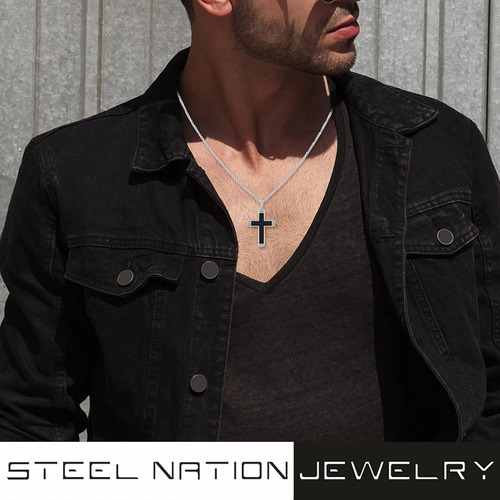 Collar De Acero Inoxidable Para Hombre, Collar De Crucifijo