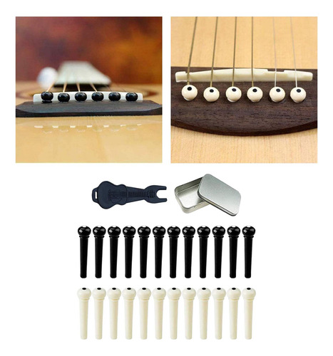 24 Peças Pinos De Ponte De Guitarra Com Removedor De Pino