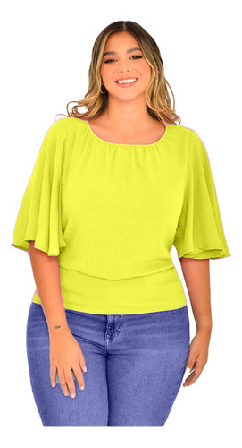 Blusa Talla Plus En Poliéster Martillado Colors Ref 1141930a