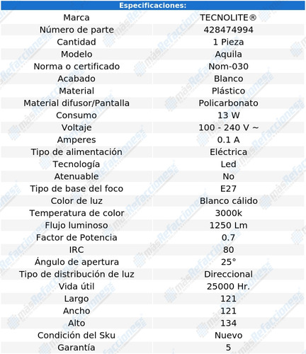 Lampara Foco Led Par38 13w E27 30k 13par38led30mv25