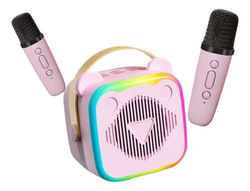 Máquina De Karaoke Portátil Con 2 Micrófonos Altavoz Mini In