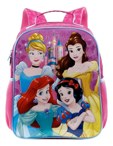 Mochila Escolar Costas Princessas Disney Media Rosa Xeryus