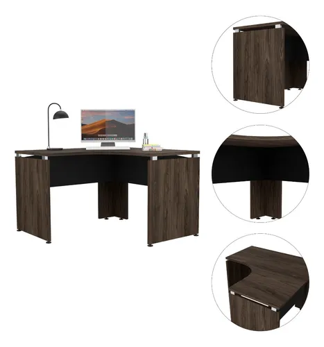 Escritorio Home Office L 120 Rta Coñac Wengue