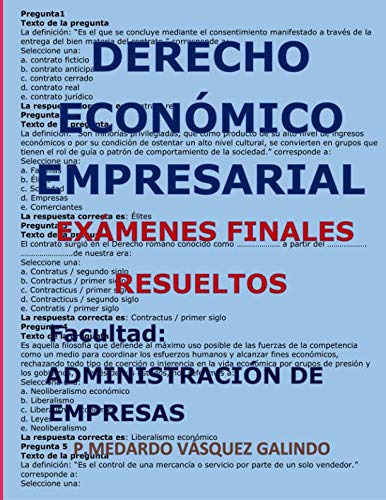 Derecho Economico Empresarial-examenes Finales Resueltos: Fa