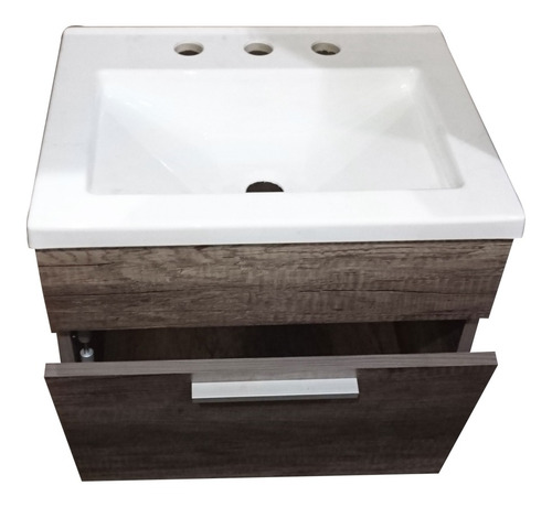Vanitory Colgante Moderno Melamina Bacha 50 Puerta Volcable