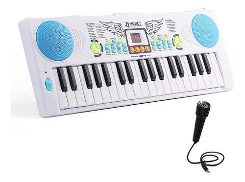 Teclado Electrónico De Piano De 37 Teclas Con Micrófono,
