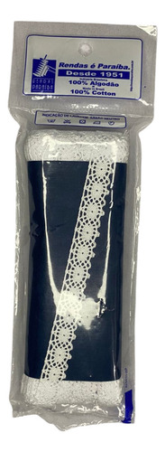 Renda Paraíba 100% Algodão 1,2cms 20metros 244424 Veneziana Cor Branco