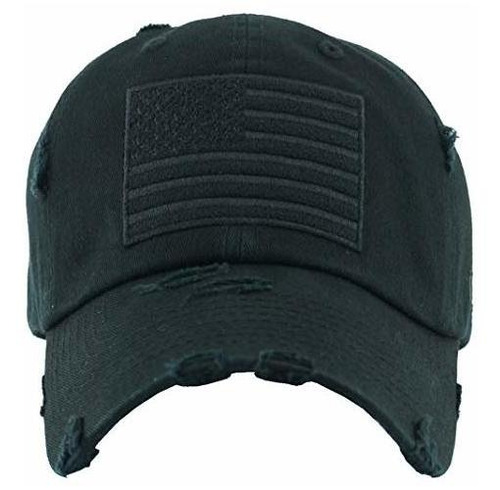 Gorra De Béisbol Angustiada - Bandera Americana, V89ry