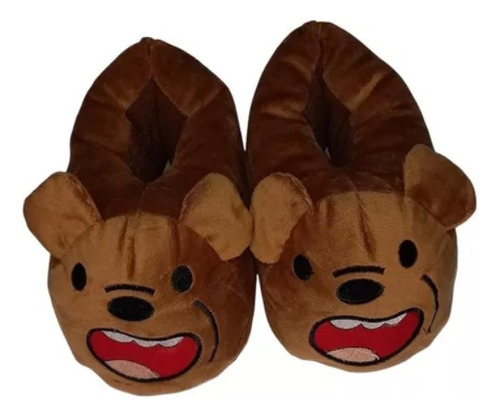 Pantuflas Babuchas Animadas Talla Grande Pardo Adultos 