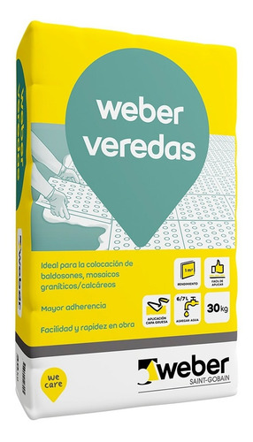 Weber Veredas Mezcla Gruesa Para Baldosas 30kg Sibaco