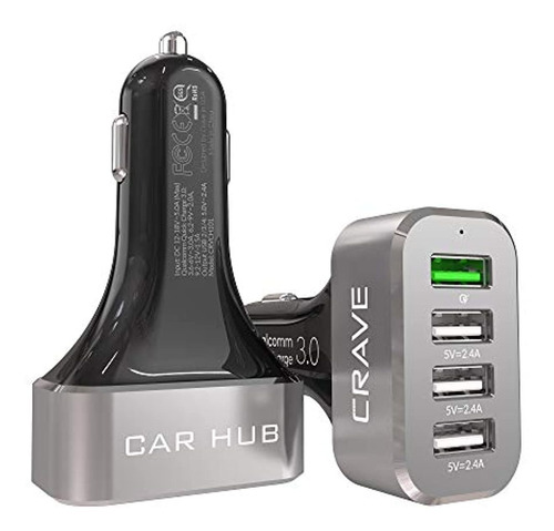 Crave Carhub 54w 4 Puertos Usb Cargador De Coche, Qualcomm C