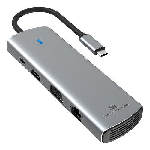 Adaptador Hub Zapatilla Usb-c Pc Ethernet Vga Hdmi Usb 3.0