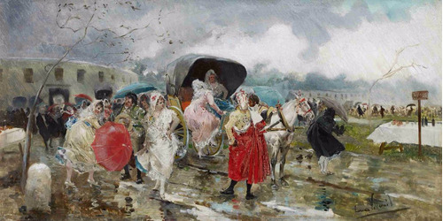 Lienzo Pintura Tauromaquia Toros Fiesta Brava España 45 X 90