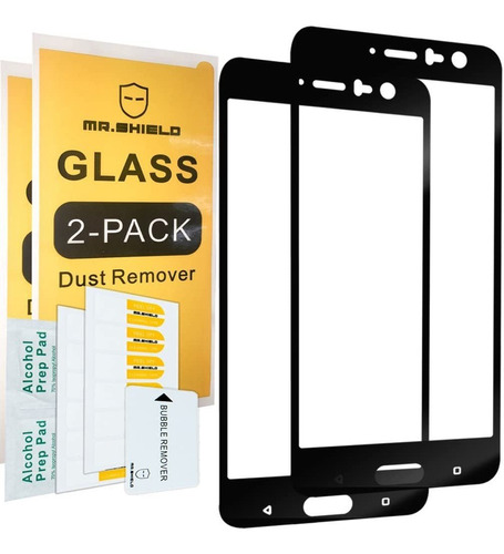 Protector De Pantalla Para Htc U11 Negro Vidrio Templado