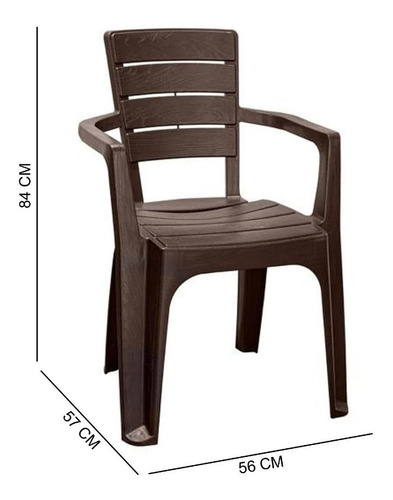 Silla Comedor/terraza/camping Rattan Con Apoyabrazos
