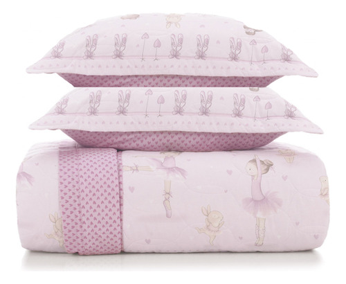 Kit Colcha Más Porta Almohada Infantil Karsten 2 Plazas