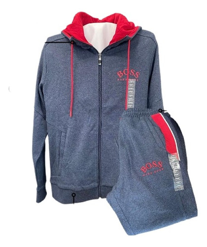 Conjunto Deportivo Hugo Boss Caballero Sudadera Y Mono Gris