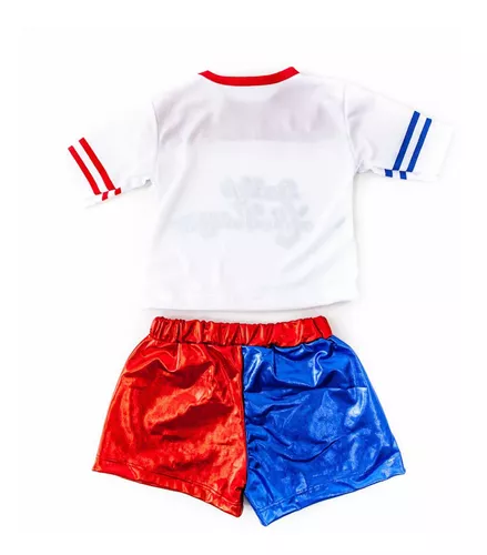 Roupa Arlequina Infantil Metalizada Carnaval + Meia Arrastão