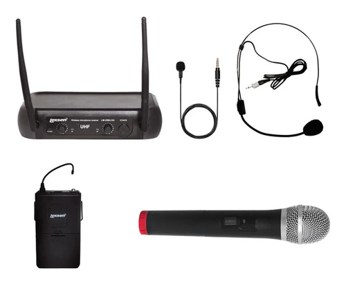 Kit Microfones Lexsen Lm-258u Uhf 2 Canais Frequência Fixa