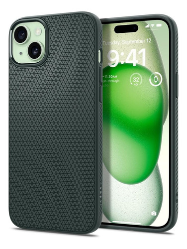 Case Original Spigen Liquid Air Para iPhone 15 Abyss Green