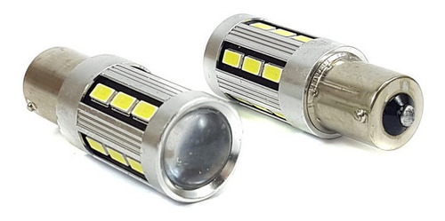 Lampara S25 18 Led Blanca Ba15s 1 Polo Canbus 12v 24v X2 Un.