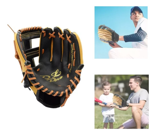 Lanzador Guantes De Béisbol Segunda Planta Espesar Adulto Color Negro Talla 1